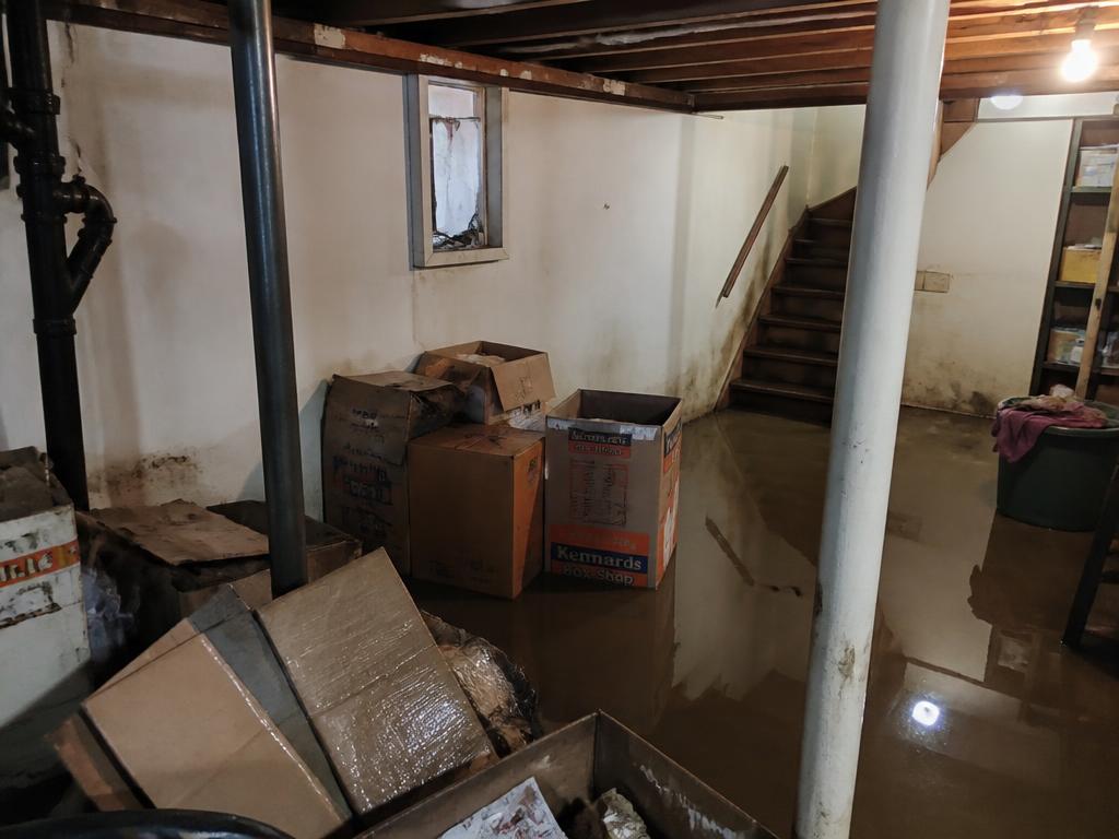 Flooded basement before water damage restoration in Greenwood Indiana