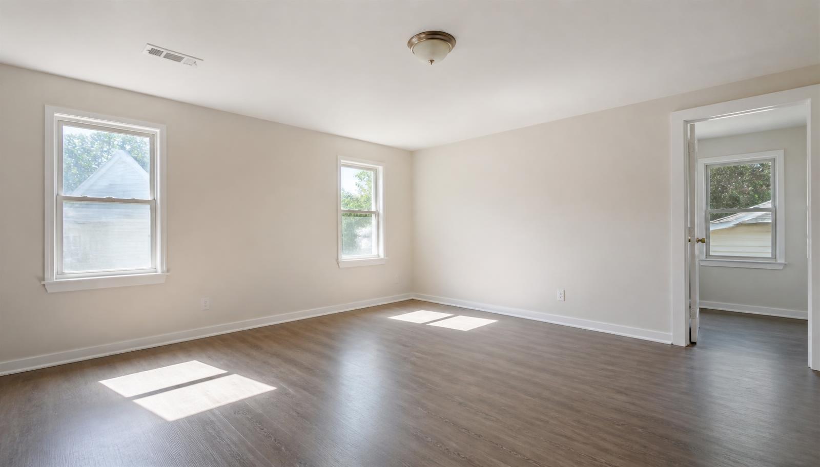 Clean cleared interior room after certified asbestos abatement