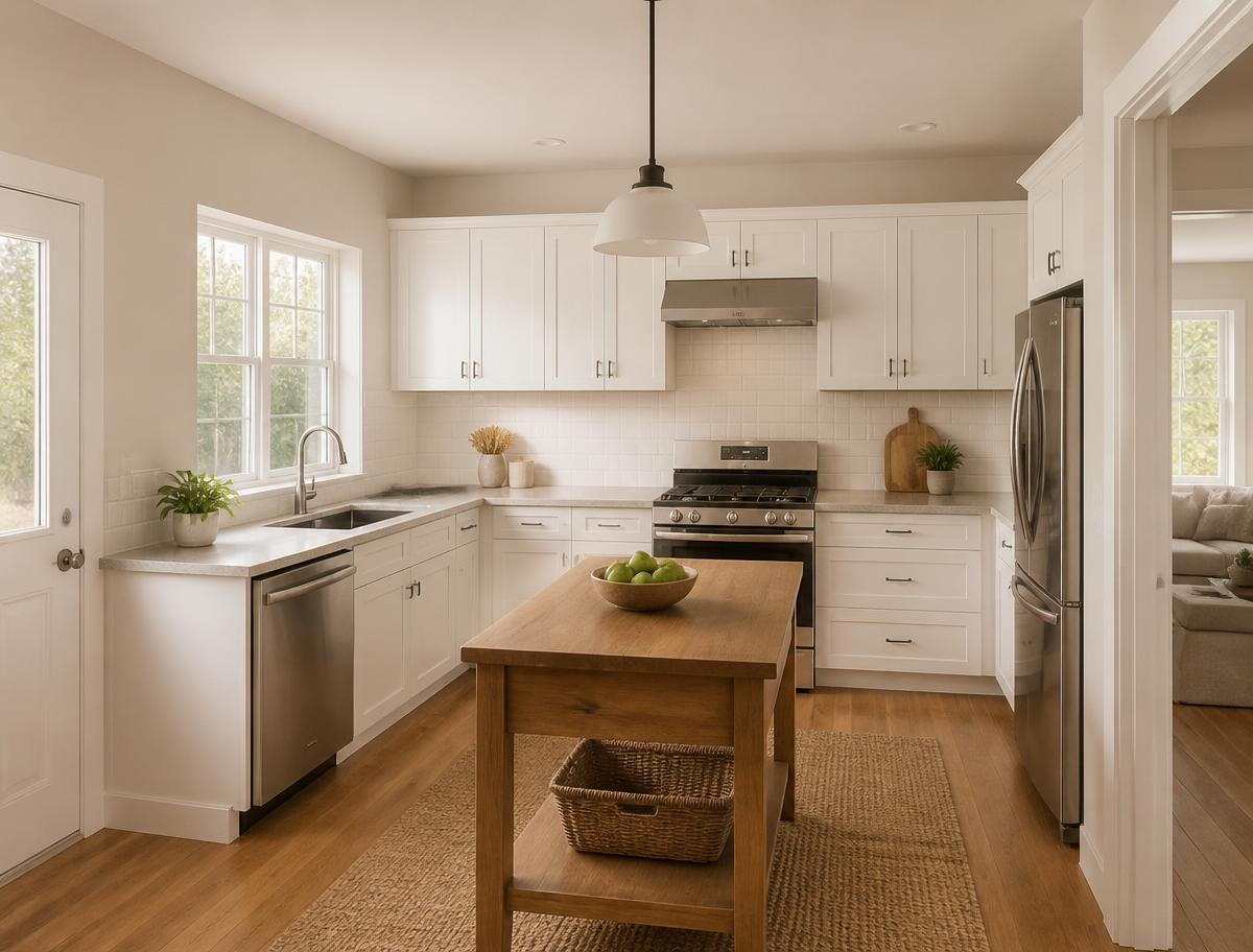 Fully restored kitchen after fire damage repair in Greenwood Indiana